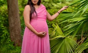 Elegant Pink Maternity Gown