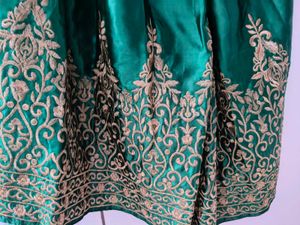 Green &amp; Golden Ethnic long Skirt