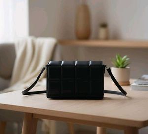Savana Quilted Black Sling Bag
