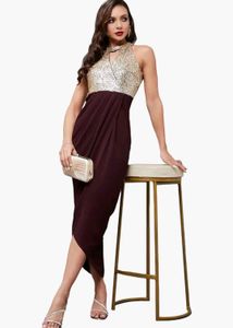 Women's Halter Neck Sleeveless Solid Em