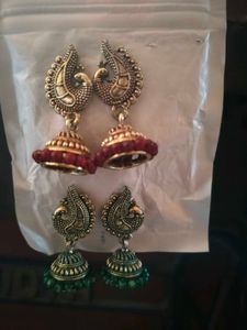 ⏩ ⏩ fast...Peacock Jhumka Earrings - pack of 4 + f