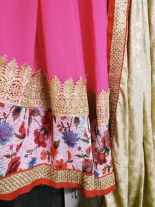 Elegant Pink &amp; Gold Sari Blouse