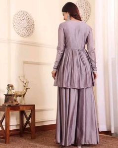Elegant Lavender Kurta Palazzo Set