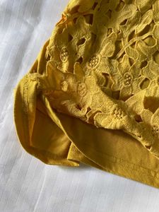 Yellow Floral Lace Tank Top Bust 34-38