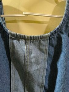 Two-Tone Denim Corset Top