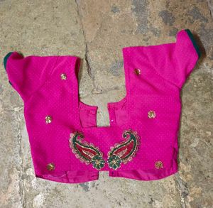 Pink Embroidered Sari