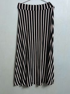 Monochrome Vertical Stripe A-Line Skirt
