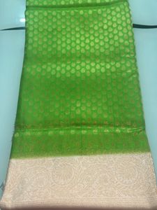 Parrot Green Cream Blouse