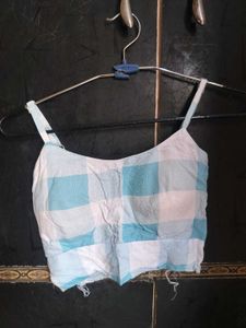 Blue & White Checkered Top