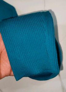 Blue Square Neck Top