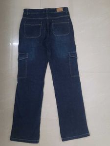 Vintage Style Denim Cargo Pants