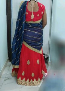 Red Embroidered Lehenga Choli
