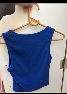 Blue Ribbed Tank Top