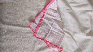 Pink &amp; White Patterned Scarf