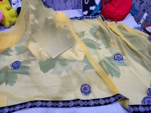 Elegant Yellow Saree with Blouse