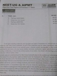 ALLEN NEET-UG &amp; AIPMT 11 Years Test Papers