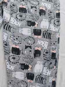 Cat Print Pajama Pants Cute
