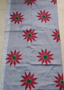 Floral Print Sunflower Saree (Silver Colour)