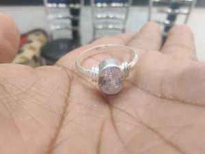 925 Silver Ring with Oval Stone Wth Hallmark