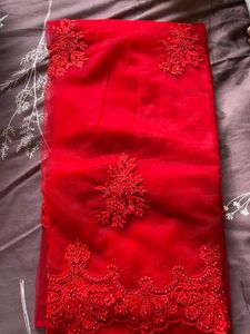 Elegant Look Red Color Saree