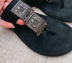 Black Flats with Silver Detail