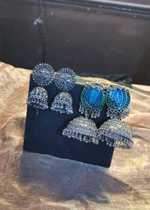 Oxidised jhumki earrings Combo