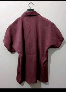 Maroon Button-Down Shirt