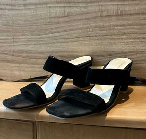 Black Block Heel Mules