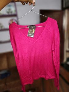 Pink V-Neck Top