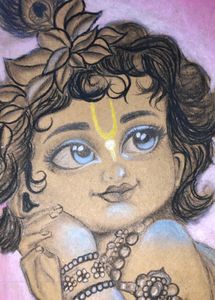 Little Cute Krishna Ji Painting