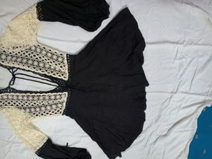Carson Crochet Details Dress Black/White