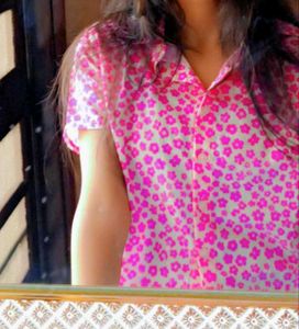 Pink Floral Button-Down Shirt