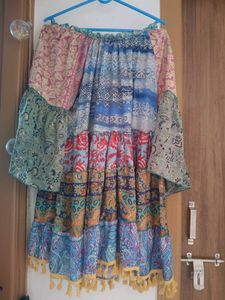 Boho Off-Shoulder Patchwork beach Dress