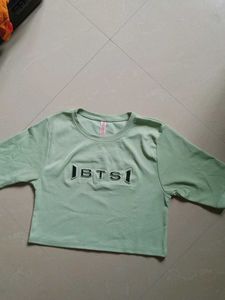 BTS Crop Top - Light Green