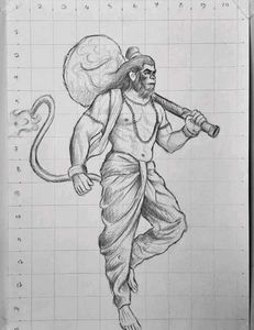 Hanuman Ji Outline Drawing