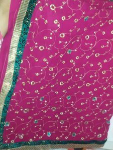 Pink Embroidered Saree.