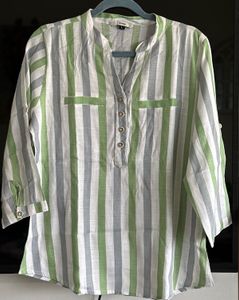 Pastel Color Striped Casual Top Size -34-36