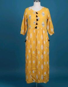 Yellow Printed Dress
