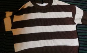 Striped Brown & White Sweater