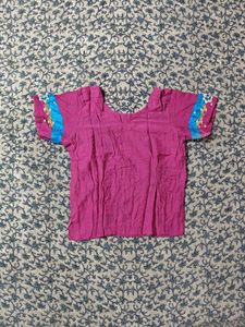 Blue Pink Semi Bridal Lehenga Choli