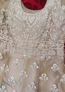 Heavy A Shape Dress With Lace Duppatta