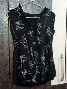 Black Printed Top