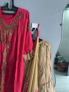 Elegant Pink Kurta Set (L)