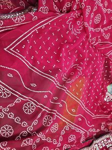 Maroon Bandhej Saree