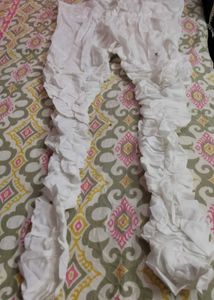 Rear Ruffled chudidaar White