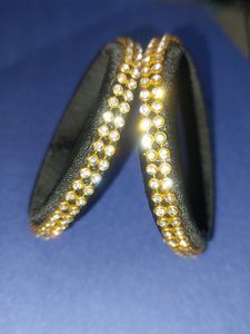 Stunning Black Silk Thread Bangles