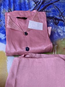 Pink Golden Kurta Pent Set