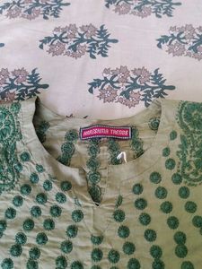 Green Embroidered Kurta