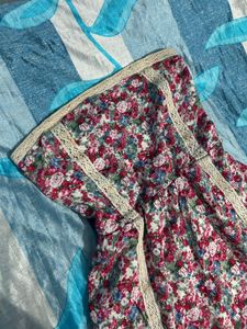 Floral Strapless Mini Dress