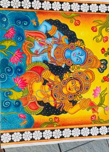 Krishna And Radha Kerala Mural Painting